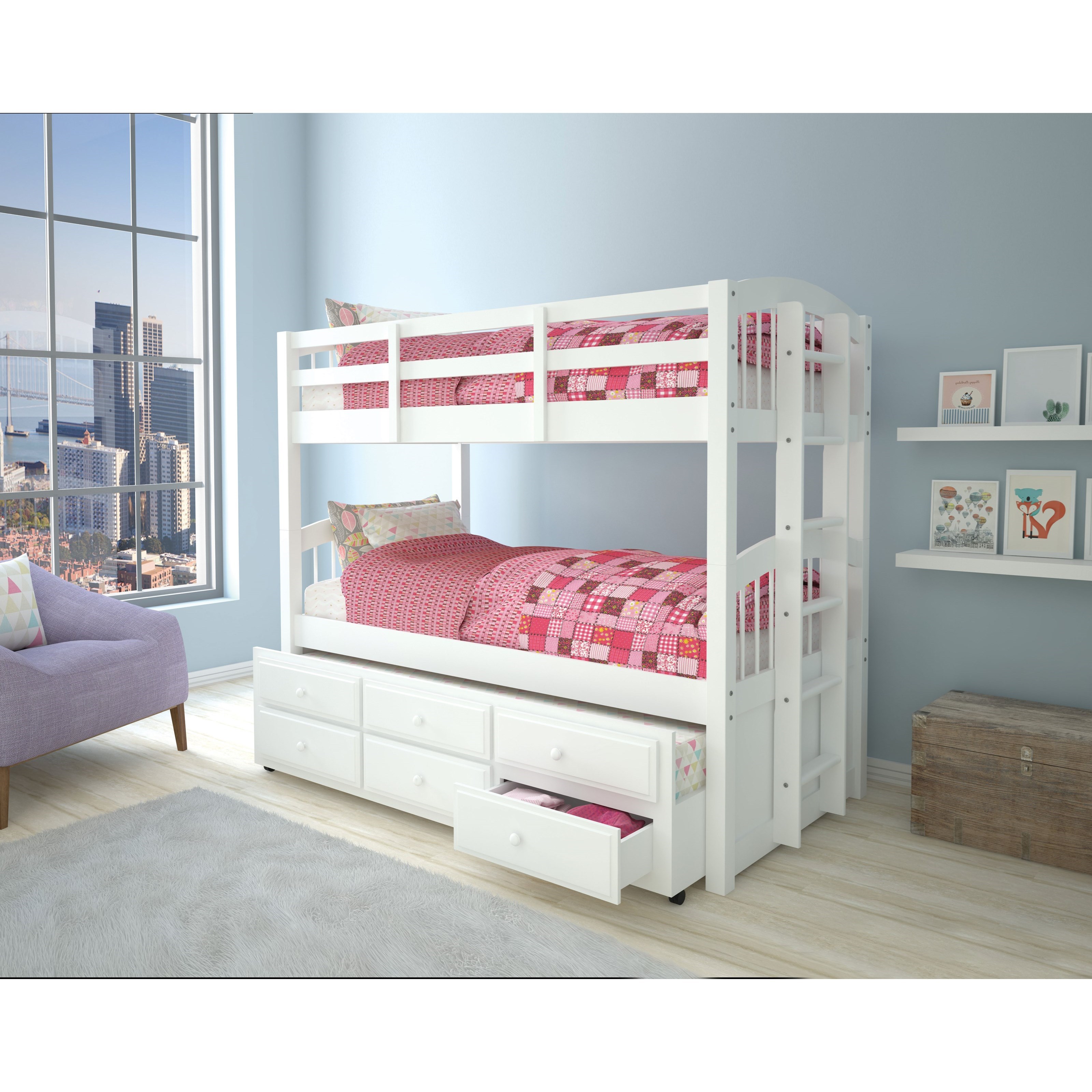 Twin full trundle bunk bed on sale